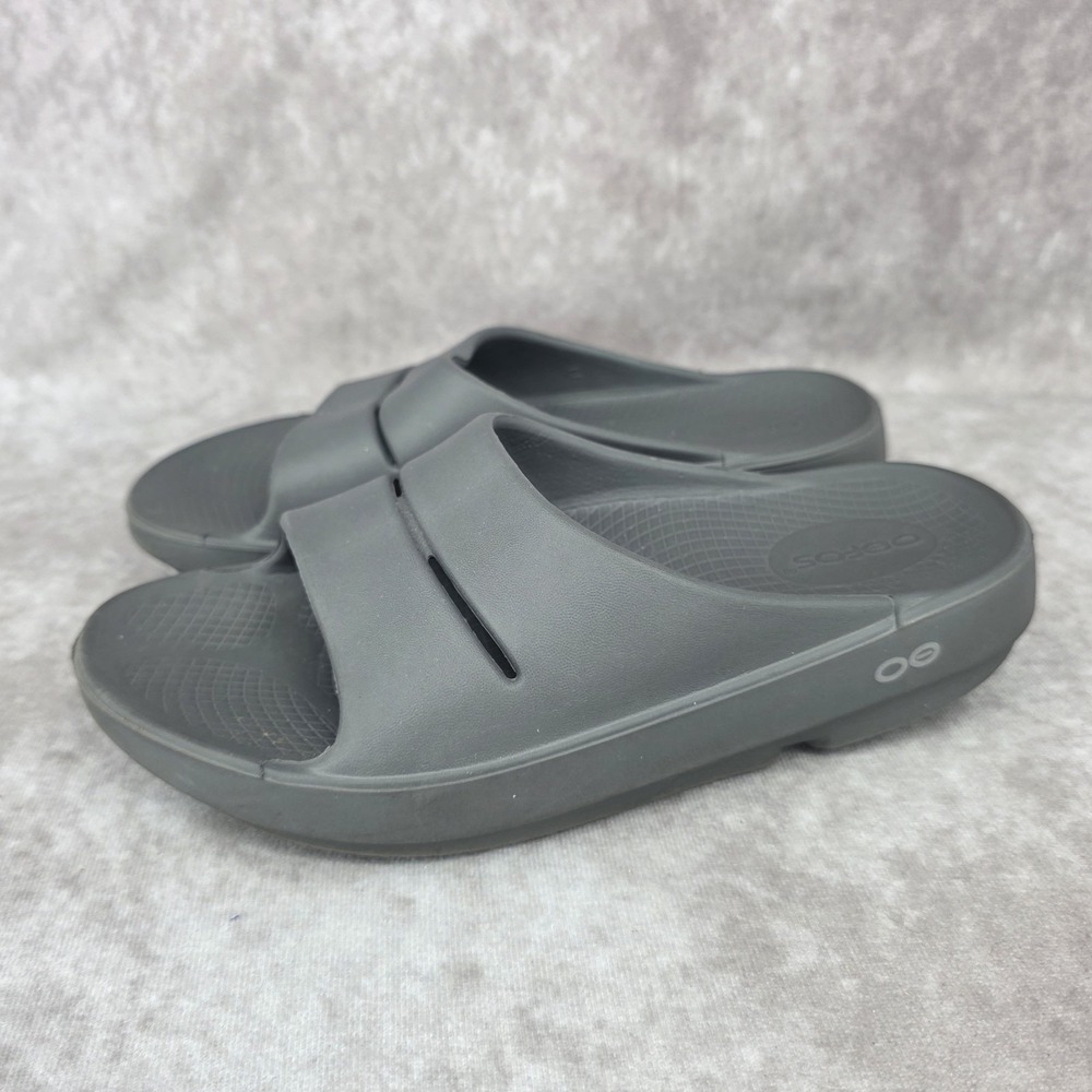 OOFOS OOahh Slide Sandals Womens Size 6 Gray Recovery Comfort EU 37